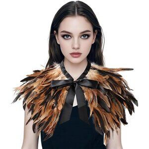 🆕Women Brown Cape Shawl Witch Shoulder Wrap Cosplay Costumes Halloween